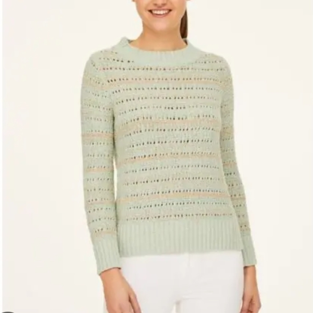 LOFT Light Green Women's Crew‎ Neck Sweater